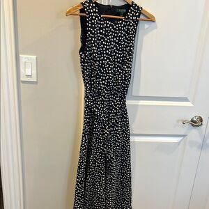 Lauren Navy and White Sleeveless Maxi Dress